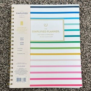 Simplified Weekly/monthly Planner Calendar - Colorful Stripes